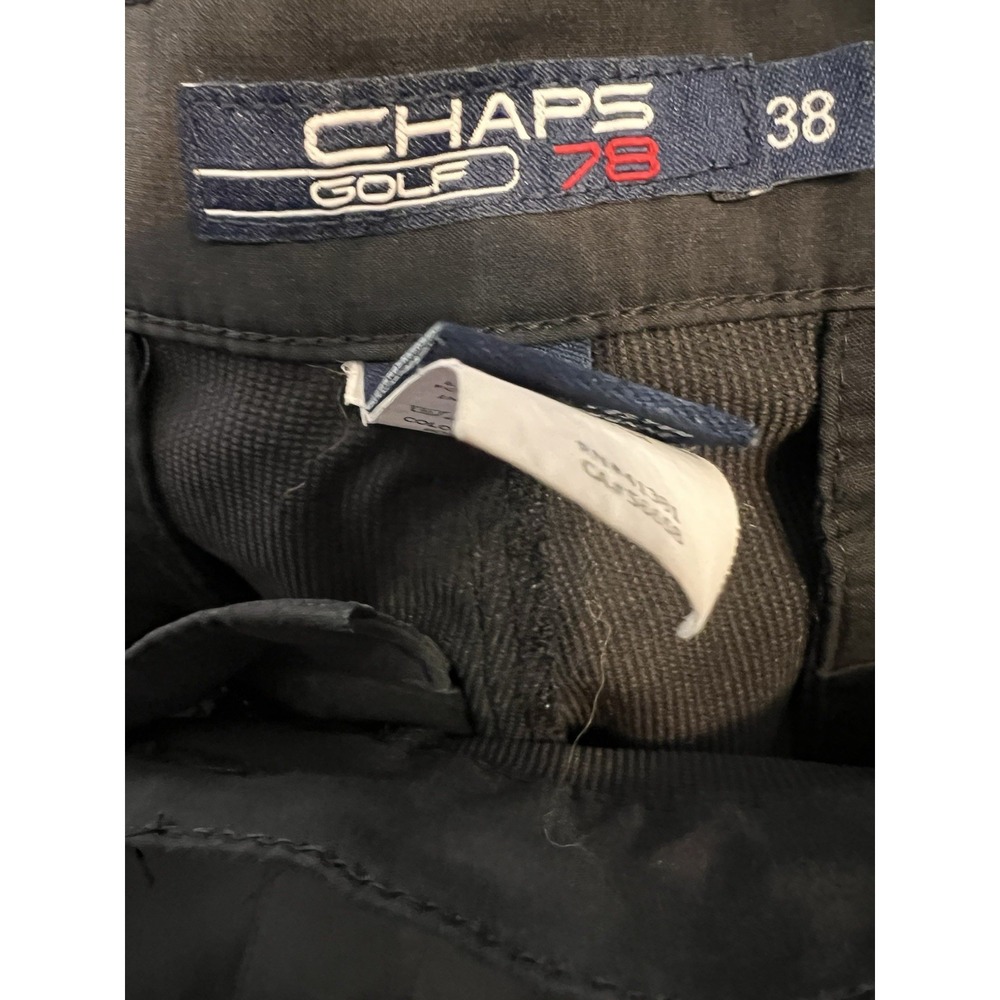 Chaps Black Golf 78 Mens Size 38 Golf Shorts Flat Front Cargo Inseam 9 Inches - Picture 6 of 6